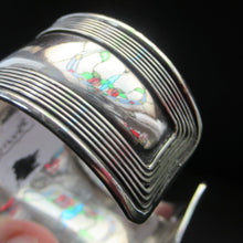 Load image into Gallery viewer, Vintage 925 Silver Cuff Bracelet with Onyx Cabochon Mexican
