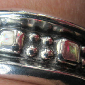 Vintage Mexican Silver Hinged Bracelet Brutalist Design
