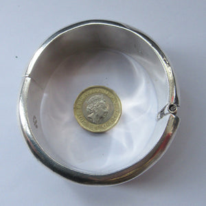 Vintage Mexican Silver Hinged Bracelet Brutalist Design