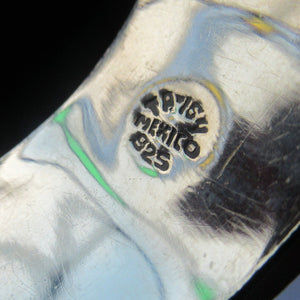 Vintage Mexican Silver Hinged Bracelet Brutalist Design
