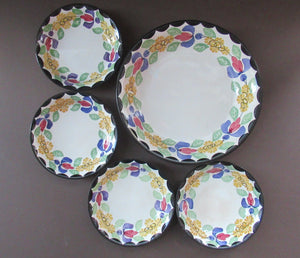 Heron Kirkcaldy Methven Pottery Five Bowls Floral Pattern