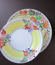 Load image into Gallery viewer, SCOTTISH POTTERY.  Vintage 1920s Hand Painted MAK MERRY Pottery Trio. Cup, Saucer and Side Plate and Another Larger Plate
