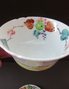 SCOTTISH POTTERY.  Vintage 1920s Hand Painted MAK MERRY Pottery Trio. Cup, Saucer and Side Plate and Another Larger Plate
