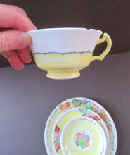 Load image into Gallery viewer, SCOTTISH POTTERY.  Vintage 1920s Hand Painted MAK MERRY Pottery Trio. Cup, Saucer and Side Plate and Another Larger Plate
