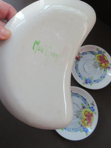 1920s Mak Merry Floral Plates Scottish Pottery Antique