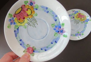 1920s Mak Merry Floral Plates Scottish Pottery Antique