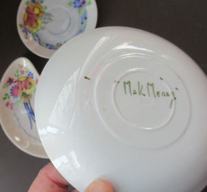 1920s Mak Merry Floral Plates Scottish Pottery Antique