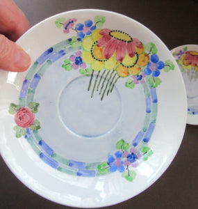 1920s Mak Merry Floral Plates Scottish Pottery Antique