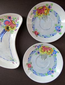 1920s Mak Merry Floral Plates Scottish Pottery Antique