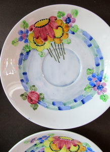 1920s Mak Merry Floral Plates Scottish Pottery Antique