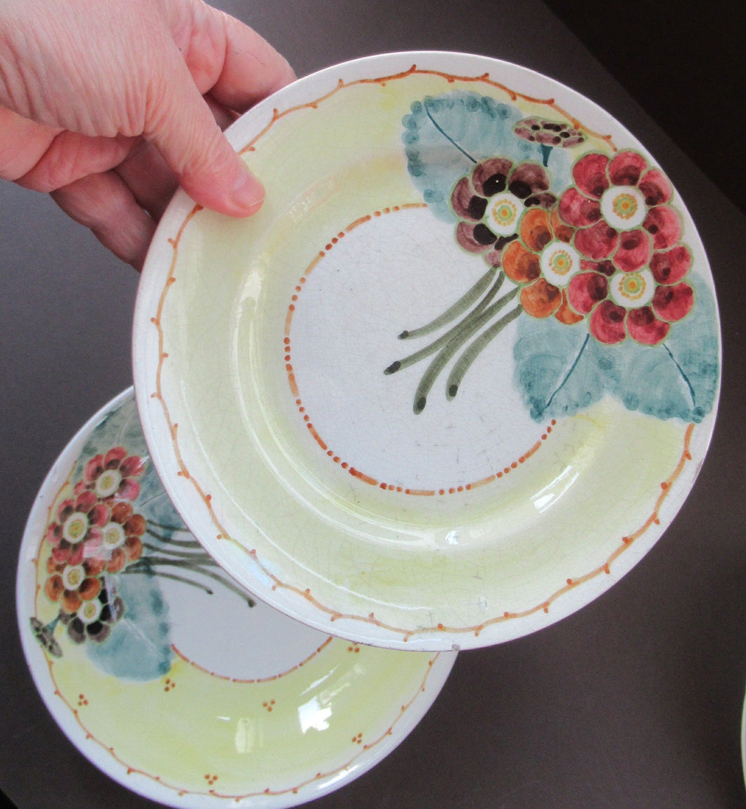 Antique Scottish Pottery Large Serving Bowl and Side Plate Mak Merry