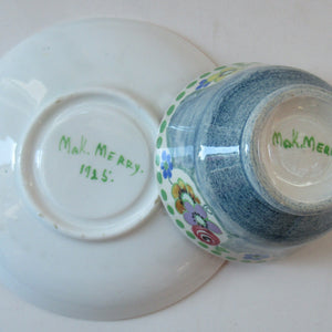 1920s Mak Merry Open Bowl and Saucer Scottish Antique Pottery