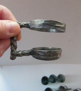1970s Willy Johansson  Q.Ruud Pewter Shot Glasses Hadeland Glass