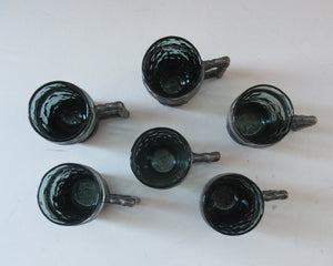 1970s Willy Johansson  Q.Ruud Pewter Shot Glasses Hadeland Glass