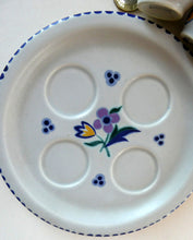 Load image into Gallery viewer, Vintage 1950s Floral POOLE POTTERY Set of Four Egg Cups &amp; Matching Stand
