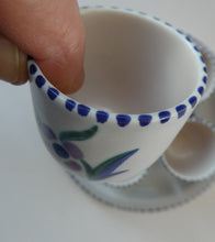 Load image into Gallery viewer, Vintage 1950s Floral POOLE POTTERY Set of Four Egg Cups &amp; Matching Stand
