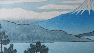 Gihachiro Okuyama (1907 - 1981). Vintage Japanese Woodblock Print of Mount Fuji