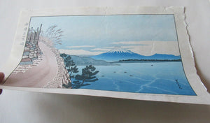 Gihachiro Okuyama (1907 - 1981). Vintage Japanese Woodblock Print of Mount Fuji