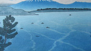 Gihachiro Okuyama (1907 - 1981). Vintage Japanese Woodblock Print of Mount Fuji