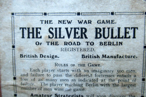 1914 WWI War Game Antique The Silver Bullet or The Road to Berlin