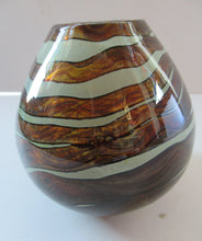 Load image into Gallery viewer, 1970s Vintage Mdina Glass Vase Earthtone with Stripes
