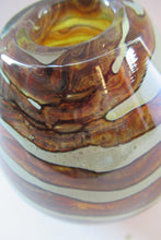 Load image into Gallery viewer, 1970s Vintage Mdina Glass Vase Earthtone with Stripes
