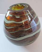 Load image into Gallery viewer, 1970s Vintage Mdina Glass Vase Earthtone with Stripes
