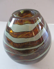 Load image into Gallery viewer, 1970s Vintage Mdina Glass Vase Earthtone with Stripes
