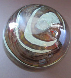 1970s Vintage Mdina Glass Vase Earthtone with Stripes