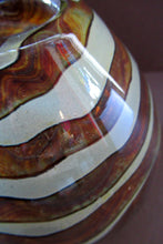 Load image into Gallery viewer, 1970s Vintage Mdina Glass Vase Earthtone with Stripes
