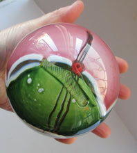 Load image into Gallery viewer, MAGNUM SIZE. Vintage 1990s AMERICAN STUDIO / ART GLASS Paperweight by James R Wilbat. Etched Signature
