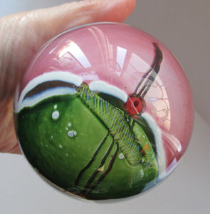 American Studio Glass  1990s Paperweight by James Wilbat