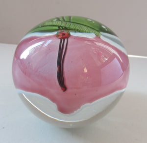 MAGNUM SIZE. Vintage 1990s AMERICAN STUDIO / ART GLASS Paperweight by James R Wilbat. Etched Signature