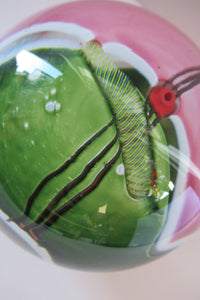 MAGNUM SIZE. Vintage 1990s AMERICAN STUDIO / ART GLASS Paperweight by James R Wilbat. Etched Signature