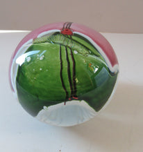 Load image into Gallery viewer, MAGNUM SIZE. Vintage 1990s AMERICAN STUDIO / ART GLASS Paperweight by James R Wilbat. Etched Signature
