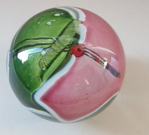 American Studio Glass  1990s Paperweight by James Wilbat