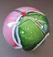 Load image into Gallery viewer, MAGNUM SIZE. Vintage 1990s AMERICAN STUDIO / ART GLASS Paperweight by James R Wilbat. Etched Signature
