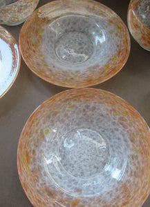 1950s Set of Six Vasart Scottish Glass Bowls and Plates