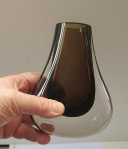 1960s Geoffrey Baxter Cinnamon Ham Bone Whitefriars Glass Vase