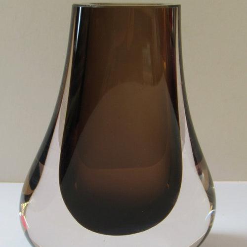 1960s Geoffrey Baxter Cinnamon Ham Bone Whitefriars Glass Vase