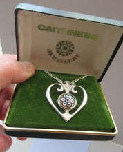 Load image into Gallery viewer, 1970s Caithness Glass Pendant Miniature Millefiori Paperweight Set in Silver Luckenbooth
