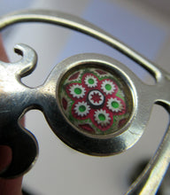 Load image into Gallery viewer, 1970s Caithness Glass Pendant Miniature Millefiori Paperweight Set in Silver Luckenbooth
