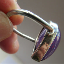 Load image into Gallery viewer, Vintage 925 Solid Silver Ring Flower Head with Amethyst Crystals UK Size O
