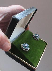 1970s Scottish Silver Millefiori Caithness Glass Millefiori Paperweight Cufflinks Original Box 