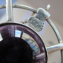 Load image into Gallery viewer, Stylish Vintage 1980s Hallmarked Silver Scottish Pendant with Amethyst Inclusion
