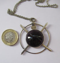 Load image into Gallery viewer, Stylish Vintage 1980s Hallmarked Silver Scottish Pendant with Amethyst Inclusion
