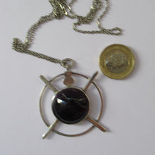 Load image into Gallery viewer, Stylish Vintage 1980s Hallmarked Silver Scottish Pendant with Amethyst Inclusion
