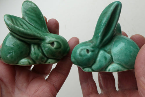 1930s Pair of Cee Dee Sylvac Kneeling Rabbits