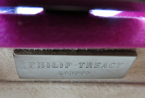 Pre-loved Philip Treacey Small Pink Handbag or Clutch Bag. Boxed with Dustbag
