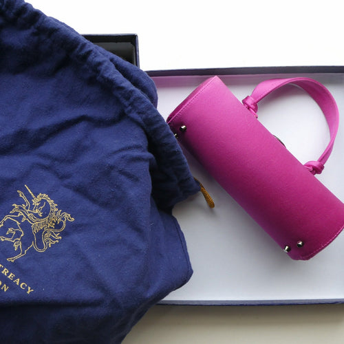 Pre-loved Philip Treacey Small Pink Handbag or Clutch Bag. Boxed with Dustbag